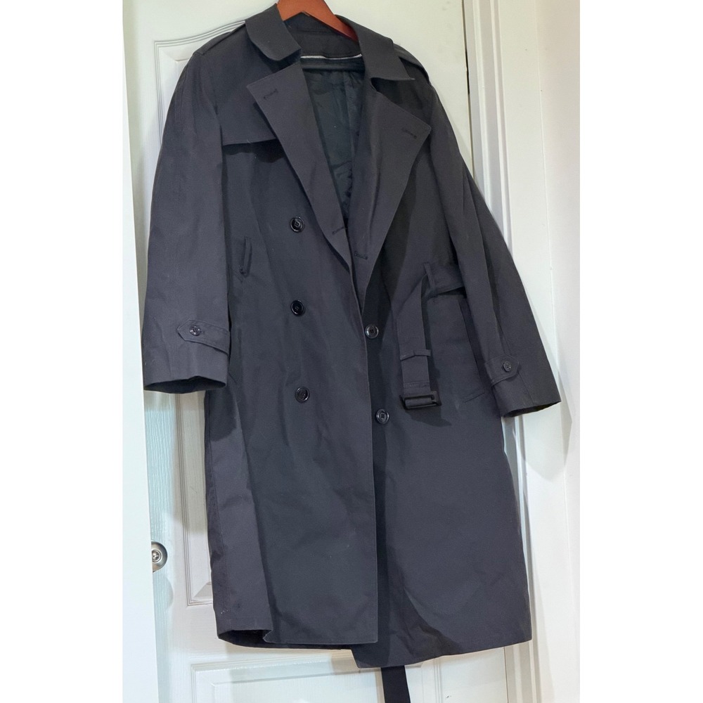 Garrison Collection Mens 42R Black All Weather Trench Coat American Apparel Inc